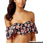 Hula Honey Women's Paradise Falls Tropical Print Bikini Top Black Pink B079MWQCSP